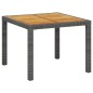 vidaXL Set de comedor de jardín 3 pzas y cojines ratán sintético gris
