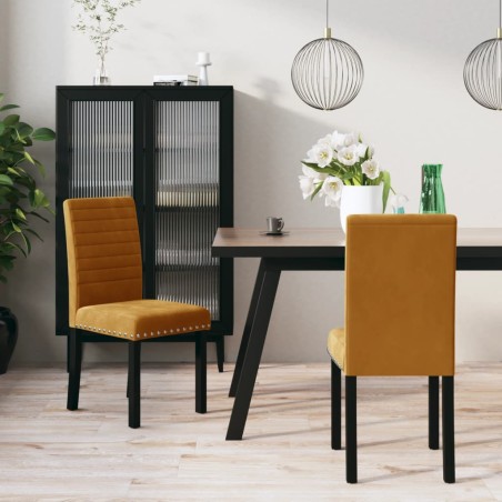vidaXL Sillas comedor 2 unidades de terciopelo marrón