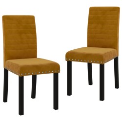 vidaXL Sillas comedor 2 unidades de terciopelo marrón
