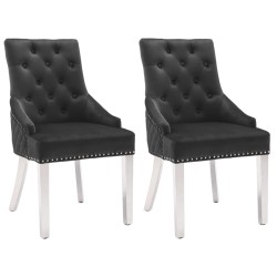 vidaXL Sillas comedor 2 unidades de terciopelo negro