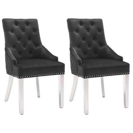 vidaXL Sillas comedor 2 unidades de terciopelo negro