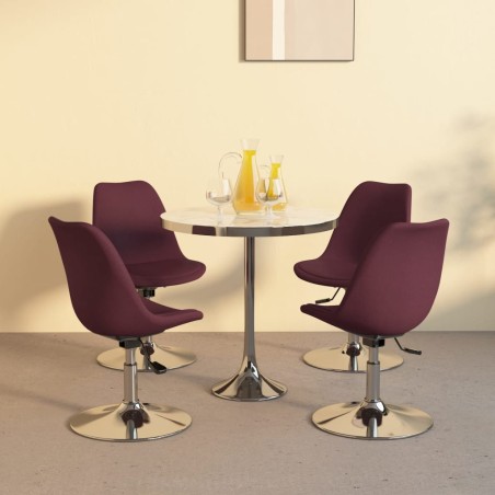 vidaXL Sillas de comedor giratorias 4 unidades tela morado