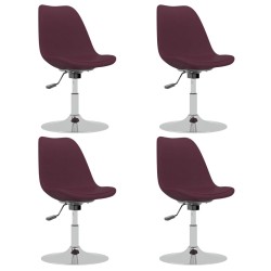 vidaXL Sillas de comedor giratorias 4 unidades tela morado