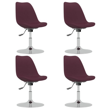 vidaXL Sillas de comedor giratorias 4 unidades tela morado