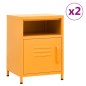 vidaXL Mesitas de noche 2 uds amarillo mostaza acero 35x35x51 cm vidaXL Mesitas de noche 2 uds amarillo mostaza acero 35x35x51 cm