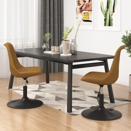 vidaXL Sillas de comedor giratorias 2 unidades terciopelo marrón