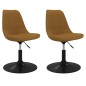 vidaXL Sillas de comedor giratorias 2 unidades terciopelo marrón vidaXL Sillas de comedor giratorias 2 unidades terciopelo marrón