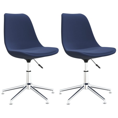 vidaXL Sillas de comedor giratorias 2 unidades tela azul