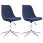 vidaXL Sillas de comedor giratorias 2 unidades tela azul