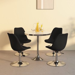 vidaXL Sillas de comedor giratorias 4 unidades tela negro
