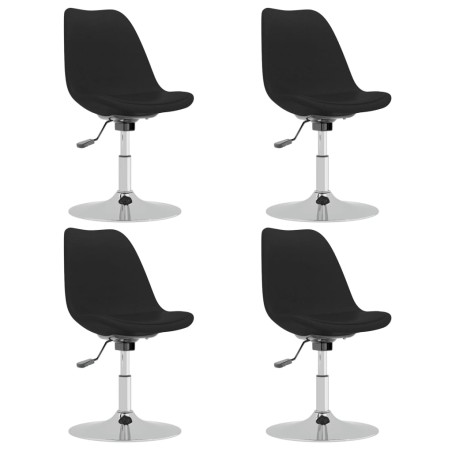vidaXL Sillas de comedor giratorias 4 unidades tela negro