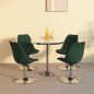 vidaXL Sillas de comedor giratorias 4 unidades tela verde oscuro vidaXL Sillas de comedor giratorias 4 unidades tela verde oscuro