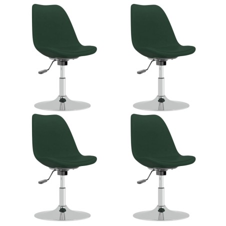 vidaXL Sillas de comedor giratorias 4 unidades tela verde oscuro