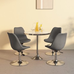 vidaXL Sillas de comedor giratorias 4 unidades tela gris claro