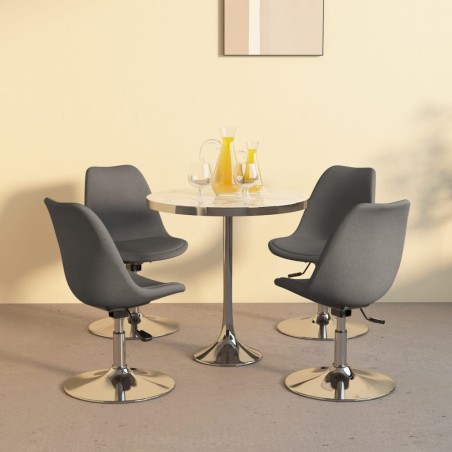 vidaXL Sillas de comedor giratorias 4 unidades tela gris claro