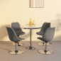 vidaXL Sillas de comedor giratorias 4 unidades tela gris claro