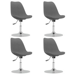 vidaXL Sillas de comedor giratorias 4 unidades tela gris claro