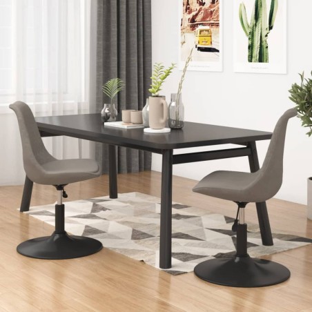 vidaXL Sillas de comedor giratorias 2 uds de terciopelo gris claro