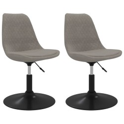 vidaXL Sillas de comedor giratorias 2 uds de terciopelo gris claro