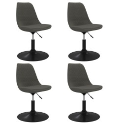 vidaXL Sillas de comedor giratorias 4 unidades terciopelo gris oscuro