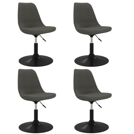vidaXL Sillas de comedor giratorias 4 unidades terciopelo gris oscuro