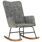 vidaXL Silla mecedora de lona vintage gris vidaXL Silla mecedora de lona vintage gris