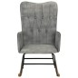 vidaXL Silla mecedora de lona vintage gris vidaXL Silla mecedora de lona vintage gris