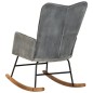 vidaXL Silla mecedora de lona vintage gris vidaXL Silla mecedora de lona vintage gris