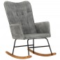 vidaXL Silla mecedora de lona vintage gris vidaXL Silla mecedora de lona vintage gris