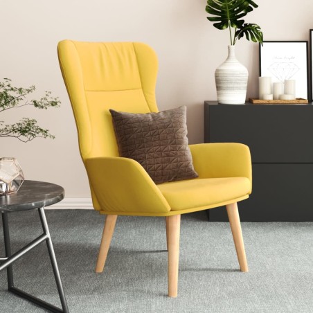 vidaXL Sillón de relax de tela amarillo mostaza