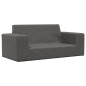 vidaXL Sofá para niños de 2 plazas de felpa suave gris antracita vidaXL Sofá para niños de 2 plazas de felpa suave gris antracita