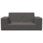 vidaXL Sofá para niños de 2 plazas de felpa suave gris antracita vidaXL Sofá para niños de 2 plazas de felpa suave gris antracita