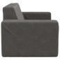 vidaXL Sofá para niños de 2 plazas de felpa suave gris antracita vidaXL Sofá para niños de 2 plazas de felpa suave gris antracita