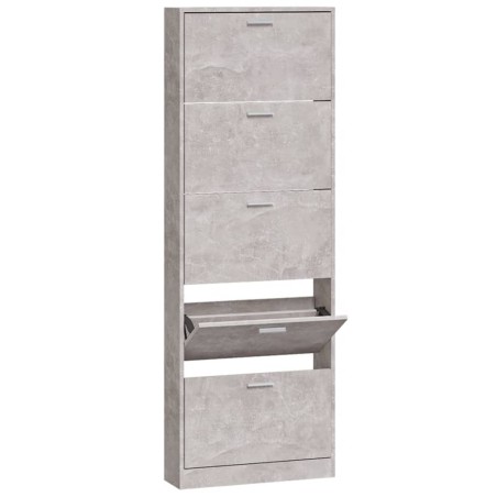 vidaXL Mueble zapatero madera contrachapada gris hormigón 59x17x169 cm