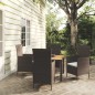 vidaXL Juego de comedor de jardín 5 pzas con cojines ratán PE negro