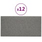 vidaXL Paneles de pared 12 uds tela gris claro 30x15 cm 0,54 m² vidaXL Paneles de pared 12 uds tela gris claro 30x15 cm 0,54 m²