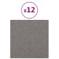 vidaXL Paneles de pared 12 uds tela gris claro 30x30 cm 1,08 m² vidaXL Paneles de pared 12 uds tela gris claro 30x30 cm 1,08 m²