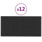 vidaXL Paneles de pared 12 uds tela negro 30x15 cm 0,54 m² vidaXL Paneles de pared 12 uds tela negro 30x15 cm 0,54 m²