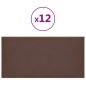 vidaXL Paneles de pared 12 uds cuero sintético marrón 30x15 cm 0,54 m² vidaXL Paneles de pared 12 uds cuero sintético marrón 30x15 cm 0,54 m²