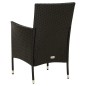 vidaXL Juego de comedor de jardín 5 pzas con cojines ratán PE negro