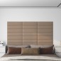 vidaXL Paneles pared 12 uds cuero sintético capuchino 60x15 cm 1,08 m² vidaXL Paneles pared 12 uds cuero sintético capuchino 60x15 cm 1,08 m²