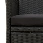 vidaXL Juego de comedor de jardín 5 pzas con cojines ratán PE negro