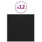 vidaXL Paneles de pared 12 uds tela negro 30x30 cm 1,08 m² vidaXL Paneles de pared 12 uds tela negro 30x30 cm 1,08 m²