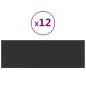 vidaXL Paneles de pared 12 uds tela negro 90x30 cm 3,24 m² vidaXL Paneles de pared 12 uds tela negro 90x30 cm 3,24 m²