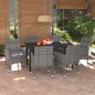 vidaXL Set comedor jardín 7 pzas y cojines ratán sintético gris