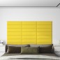 vidaXL Paneles de pared 12 uds tela amarillo claro 60x15 cm 1,08 m² vidaXL Paneles de pared 12 uds tela amarillo claro 60x15 cm 1,08 m²