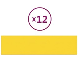 vidaXL Paneles de pared 12 uds tela amarillo claro 60x15 cm 1,08 m²