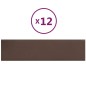vidaXL Paneles de pared 12 uds cuero sintético marrón 60x15 cm 1,08 m²