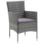 vidaXL Set comedor jardín 7 pzas y cojines ratán sintético gris