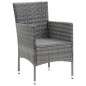 vidaXL Set comedor jardín 7 pzas y cojines ratán sintético gris